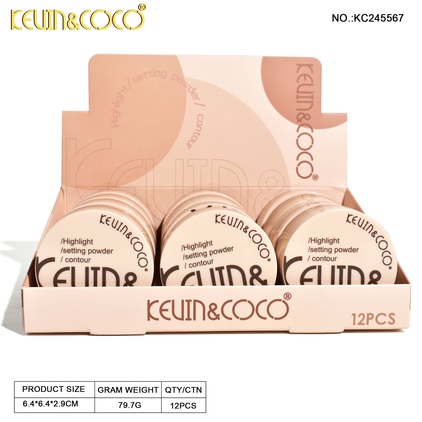 ILUMINADOR/ CORRECTOR CREMOSO/ POLVO COMPACTO KEVIN&COCO  REF:KC245567